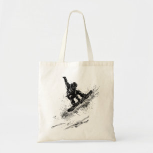 Bolsa Tote Pincel de Snowboard Arte - Salto de Snowboarder - 