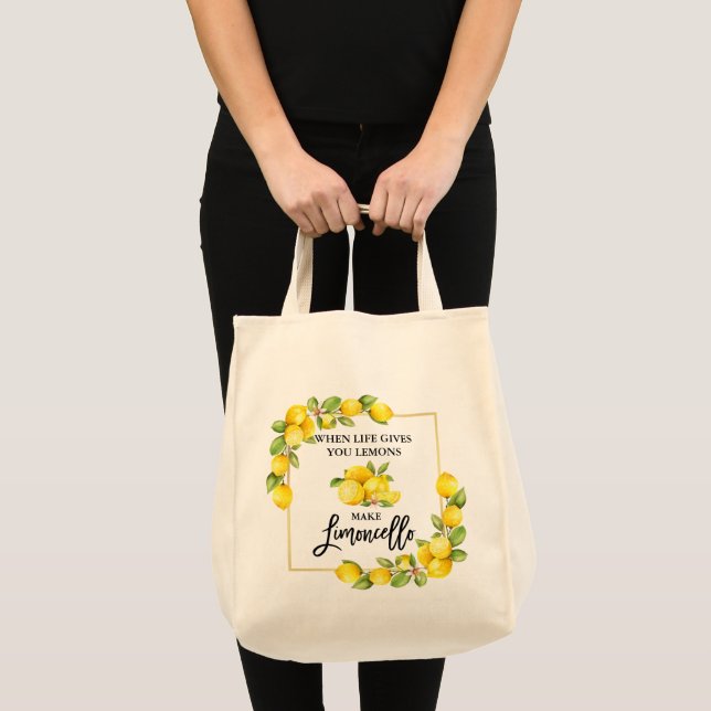 Bolsa Tote Pincel Escritura Aquarela Limões Limoncello Mercea (Frente (produto))