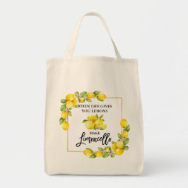 Bolsa Tote Pincel Script Aquarela Limões Limoncello Mercado