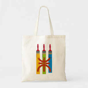 Bolsa Tote Pincel tingido pinta a bandeira Amazigh