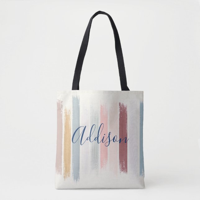 Bolsa Tote Pinceladas pastéis personalizadas  (Frente)