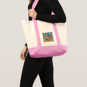 BOLSA TOTE PINCO DE PINCO FLAMINGO E GATO NEGRO NA BOMBA