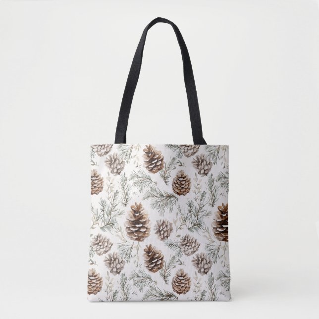 Bolsa Tote Pine de Natal Cones (Frente)