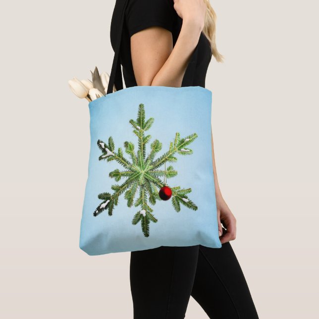 Bolsa Tote Pine Snowflake de Natal (Close Up)