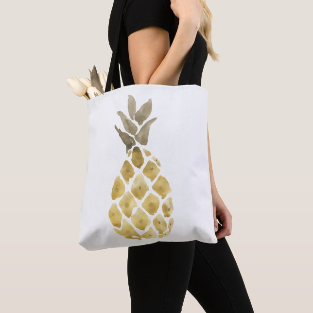 Bolsa Tote Pineapple Watercolor Simples (Close Up)