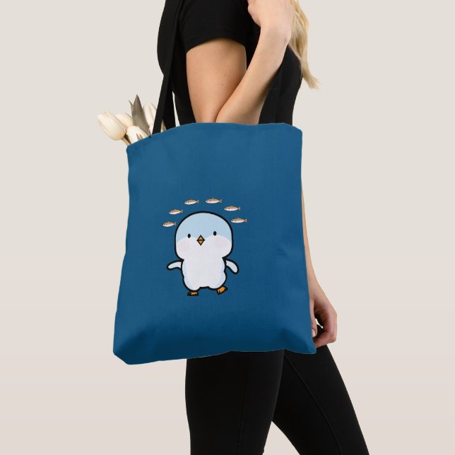 Bolsa Tote Pinguim azul (Close Up)