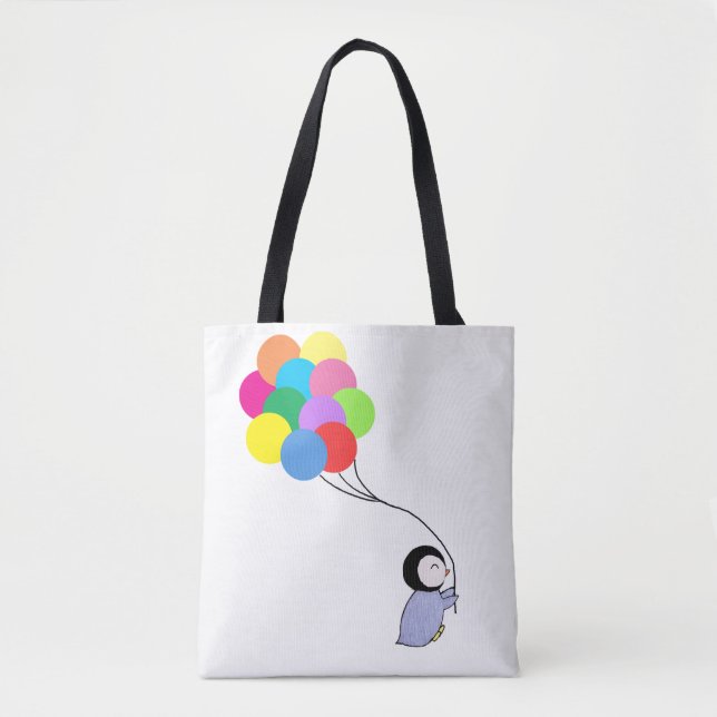 Bolsa Tote Pinguim bonito que guardara a sacola dos balões (Frente)