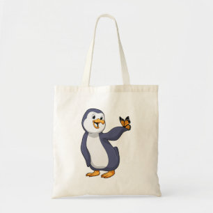 Bolsa Tote Pinguim com borboleta