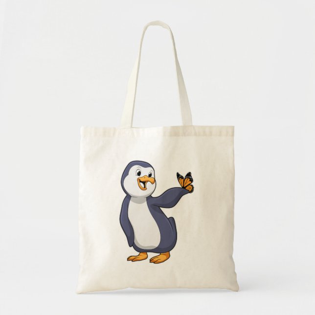 Bolsa Tote Pinguim com borboleta (Frente)