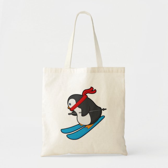Bolsa Tote Pinguim com esqui (Frente)
