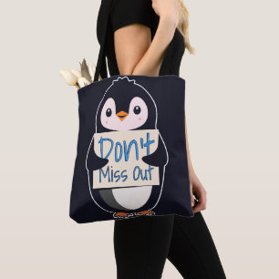 Bolsa Tote Pinguim com Letreiro Motivacional - Não Perca