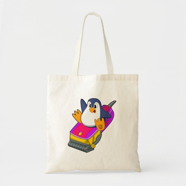 Bolsa Tote Pinguim como cabeleireiro com Razor (Frente)