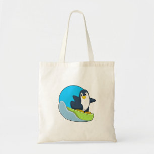 Bolsa Tote Pinguim como Snowboarder com Sonowboard.PNG