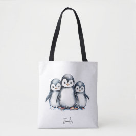 Bolsa Tote Pinguim Cute Personalizado
