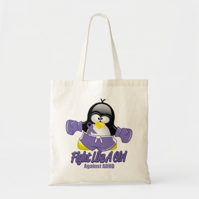 Bolsa Tote Pinguim de combate de ADHD (Frente)