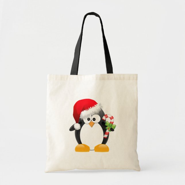 Bolsa Tote Pinguim do Natal (Frente)