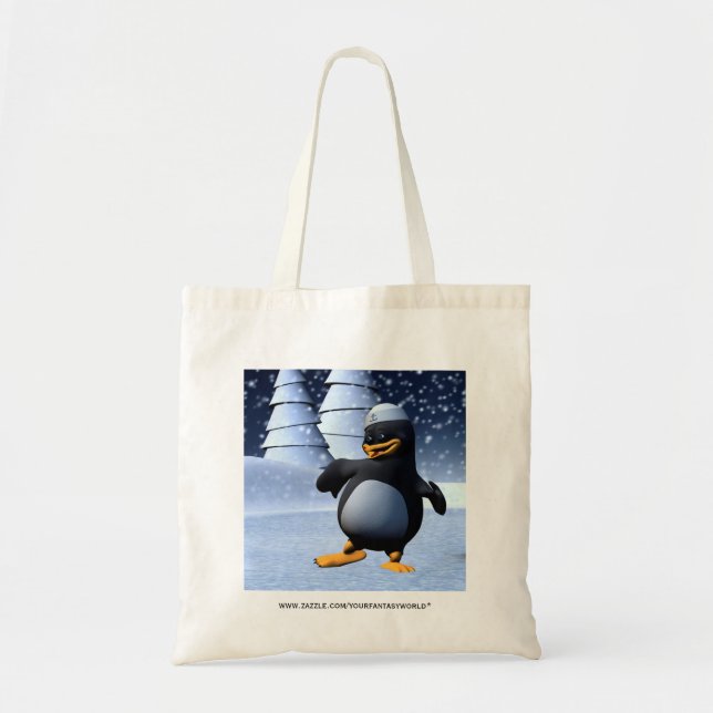 Bolsa Tote Pinguim Marinheiro Engraçado Dançando (Frente)