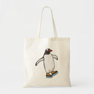 Bolsa Tote Pinguim no patinagem de gelo com skates de gelo