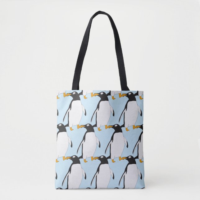 Bolsa Tote Pinguim preto e branco Inverno (Frente)
