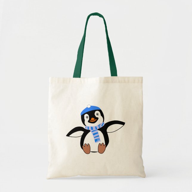 Bolsa Tote Pinguim que veste uma sacola do lenço (Frente)