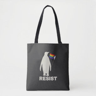 Bolsa Tote Pinguim resistente contra tarifas LGBT Anti Trump