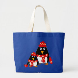 Bolsa Tote Pinguins Bonitos. Presente de Natal