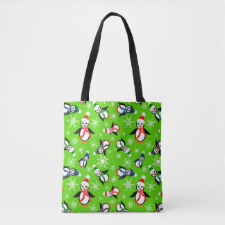 Bolsa Tote Pinguins de inverno em Chapéus