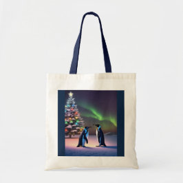 Bolsa Tote Pinguins de Natal 🎄 Saco de Tote