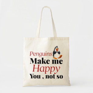 Bolsa Tote pinguins me fazem feliz você não