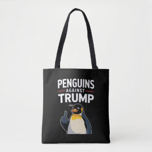 Bolsa Tote Pinguins Para Cima Resistem Pinguins Contra Trump