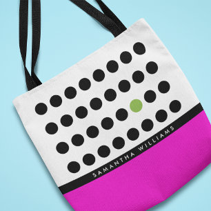 Bolsa Tote Pink Alegre Pontos Pretos Personalizado