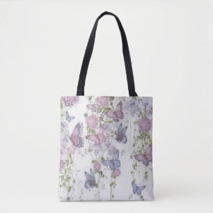 Bolsa tote Pink and Blue Hue Butterfly Cottage cor