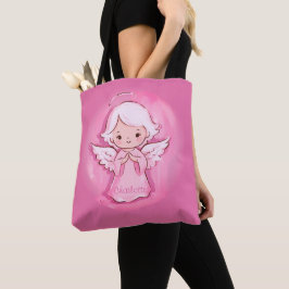 Bolsa Tote Pink Anjo De Natal E Cinzas Comprando