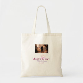 Bolsa Tote Pink bow cheers to 50 years anniversary wedding 