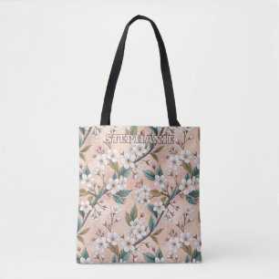 Bolsa Tote Pink Cherry Blossom Sakura Padrão a Rosa (4)
