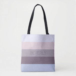 Bolsa Tote Pink da Cinza Azul Pastel 5 Cores Nome Personaliza
