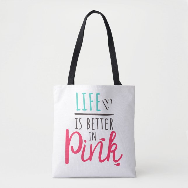 Bolsa Tote Pink dito divertido para princesas saco (Frente)