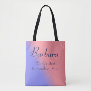 Bolsa Tote Pink e Blue World's Best Homeschool Mãe
