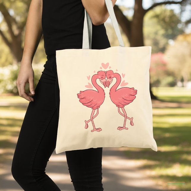 Bolsa Tote Pink Flamingo Wedding Tropical Hawaiian Luau Beach (Criador carregado)