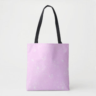 Bolsa Tote Pink Floral Minimalista Padrão Moderno Abstrato