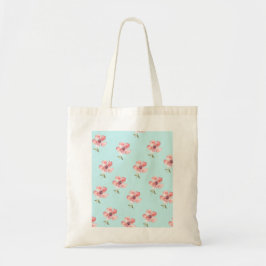 Bolsa Tote Pink Floral Tote Bag – Blue Pastel Pattern