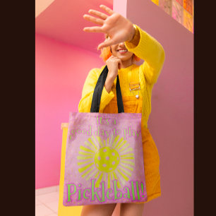 Bolsa Tote Pink Good Day To Play Pickleball