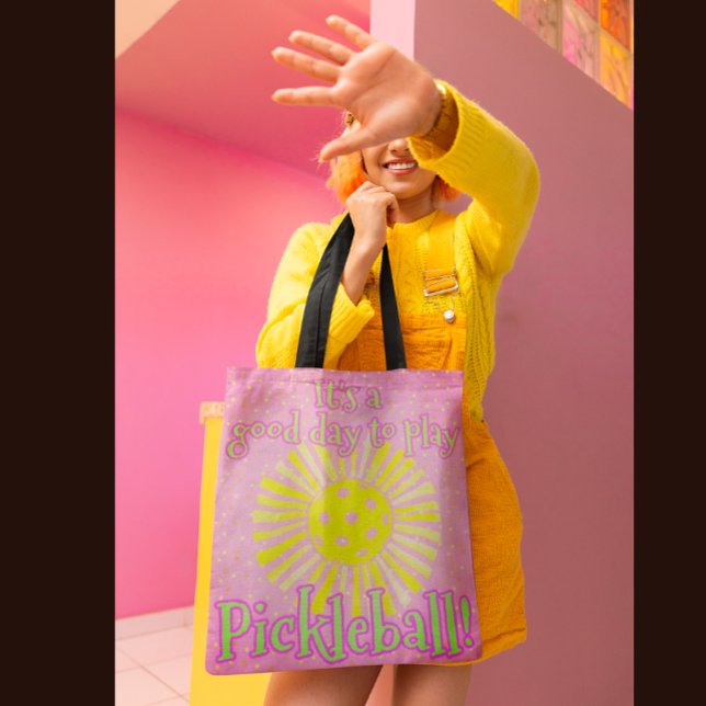 Bolsa Tote Pink Good Day To Play Pickleball (Very fun tote for all your gear!)