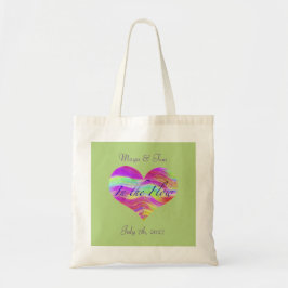 Bolsa Tote Pink Green Heart 
