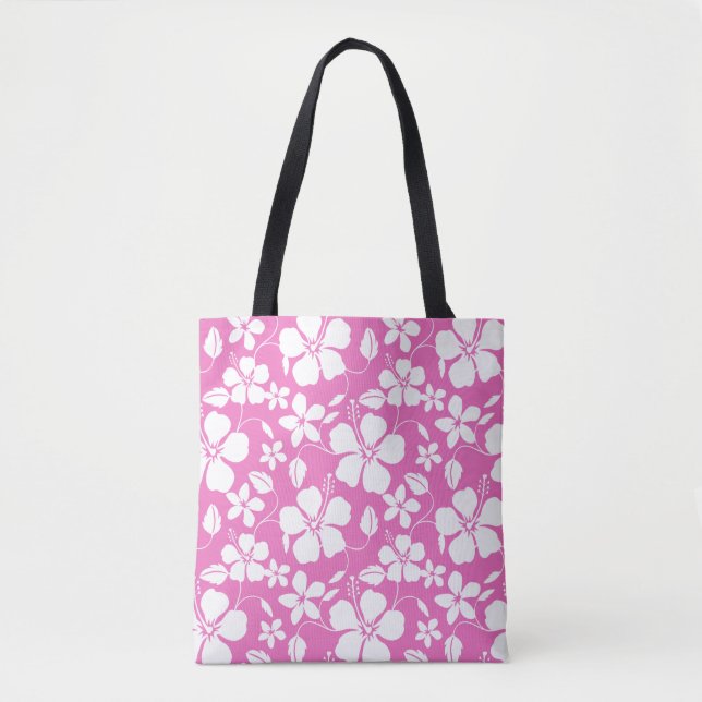 BOLSA TOTE PINK HAWAIIAN HULA (HIBISCUS) (Frente)