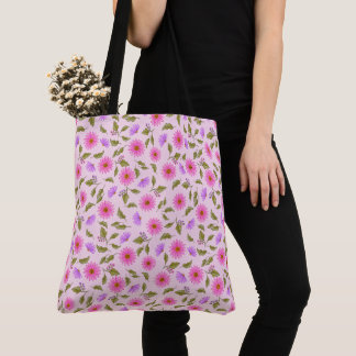 Bolsa Tote Pink Lavender Lacy Daisy