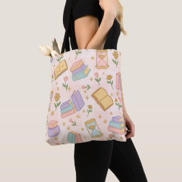 Bolsa Tote Pink Magic Books Garota Cute Feiticeira