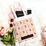 Bolsa Tote Pink Moderno E Pau Vermelho Pintel Padrão Girly Co<br><div class="desc">Pink Moderno E Pau Vermelho Pintel Padrão Girly Com Nome</div>