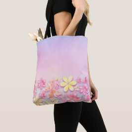 BOLSA TOTE PINK OMBRE COM BORDAS DE PINK E FLUXAS AMARELAS