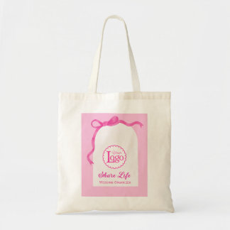 Bolsa Tote Pink Ribbon Wedding Organizer Business Promotion